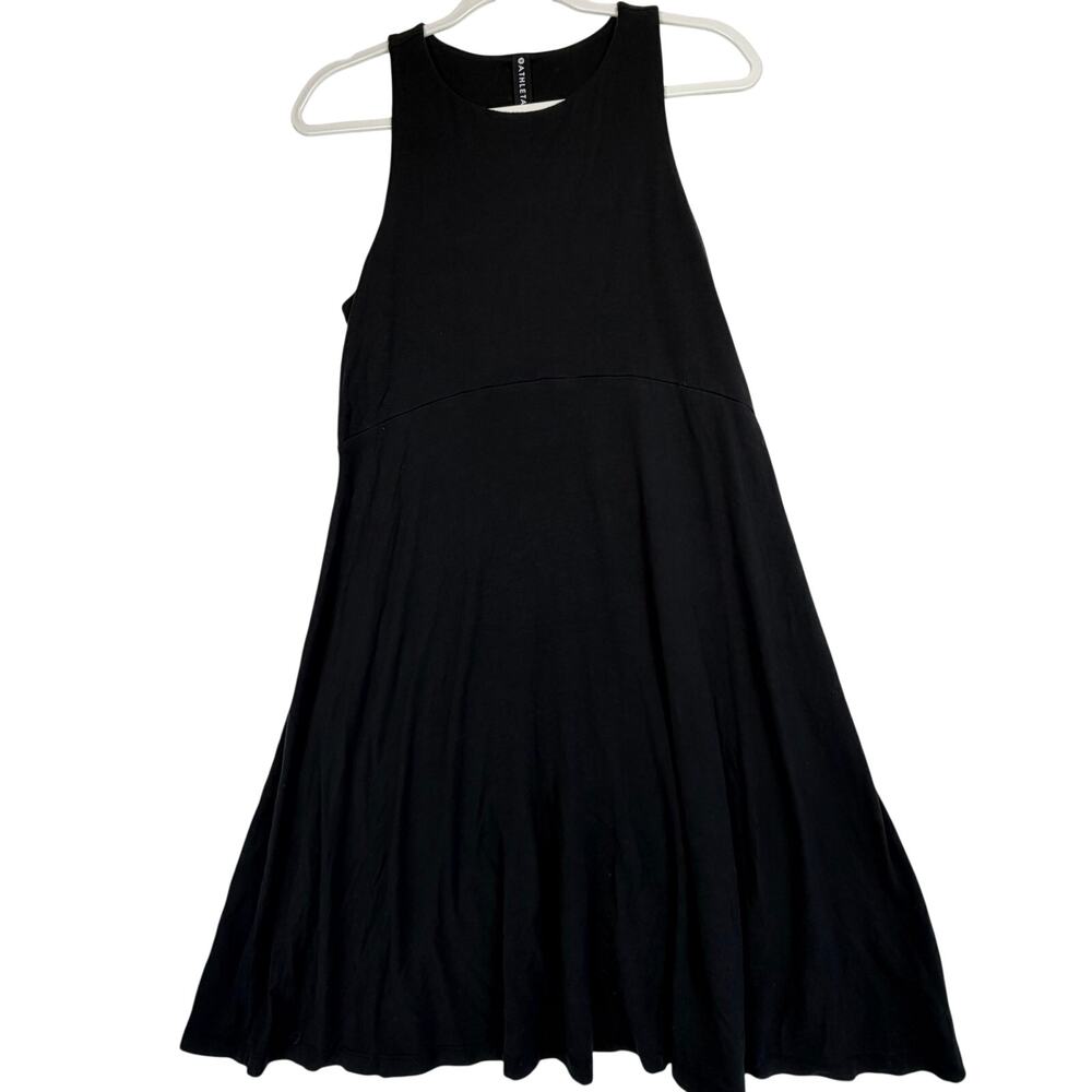 Athleta Womens M Black‎ High Neck Sleeveless Athletic Dress Active A-Line Mini
